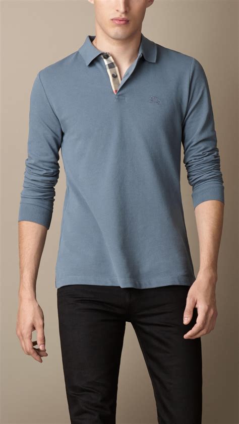 burberry t shirt long sleeve|burberry long sleeve polo men's.